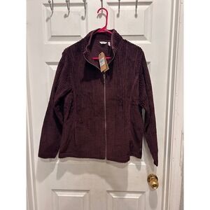 NWT Woolrich Kinsdale Jacket Womens XL Burgundy Cotton Full Zip Ribbed Mock Neck